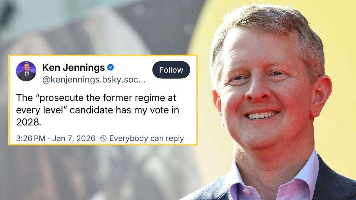 image for 'Jeopardy!' host Ken Jennings said he'd vote for 2028 candidate who would prosecute Trump 'regime'