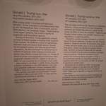 image for Trump's plaque in The National Portrait Gallery before it was changed.