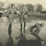 image for ICE agent slipping on ice, circa 2026