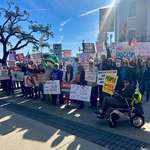 image for Thomasville, GA: Small-town Democrats hold first-ever protest supporting Free America Walkout [OC]