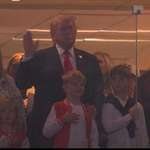 image for Trump does not know where the hands go during the national anthem