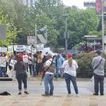 image for Trumpers/Maga protest/counter-protest in Houston, TX -April 2017. Maga with guns. Dems with signs.