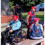 image for A peaceful protester, protecting a WW2 memorial monument from those pesky BLM protesters in 2020.