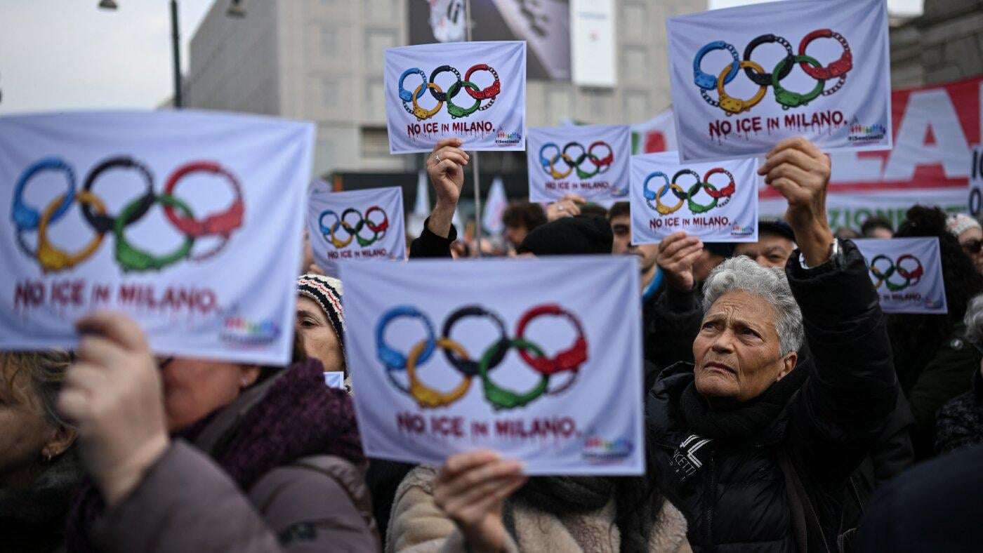 image for Milan protesters call for U.S. ICE agents to leave Italy as Winter Games approach