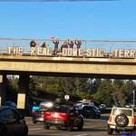image for Drivers on I-580 in Oakland saw this overpass message today [OC]