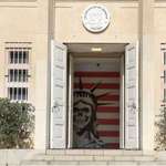 image for An anti-U.S. banner at the entrance of the former United States Embassy in Tehran