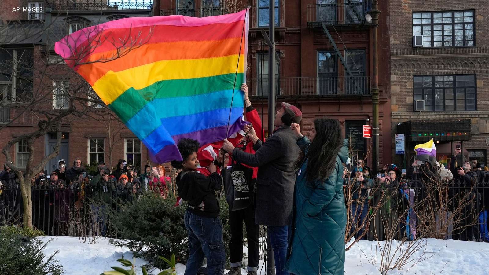 image for Pride flag raised again at Stonewall National Monument after removal by Trump administration