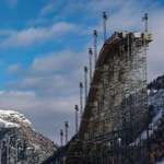 image for The back of the big air ramp is seen on day seven of the Milano Cortina 2026 Winter Olympic games