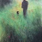 image for A picture I did using a combination of wet charcoal and pastels. Always by your side.