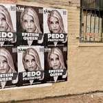 image for Protest posters featuring US Attorney General Pam Bondi, along U Street in Washington DC