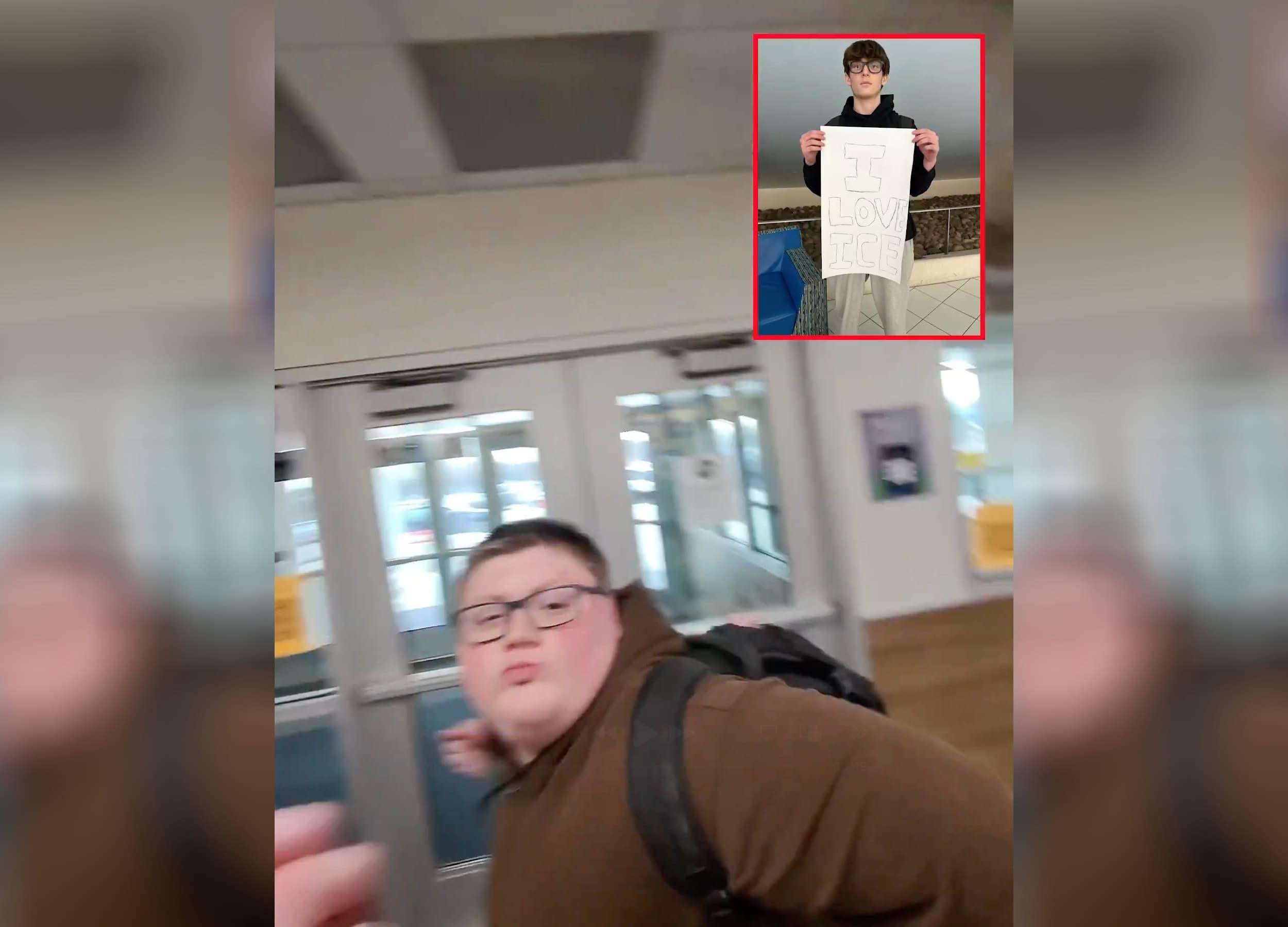 image for Student who punched another student holding pro-ICE sign at Lake Zurich High School received 2-day suspension