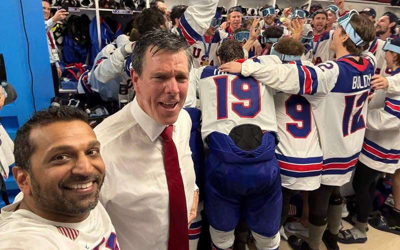 image for Kash Patel parties with Team USA hockey champs after taking FBI jet to Italy as aide defends ‘official business’ trip