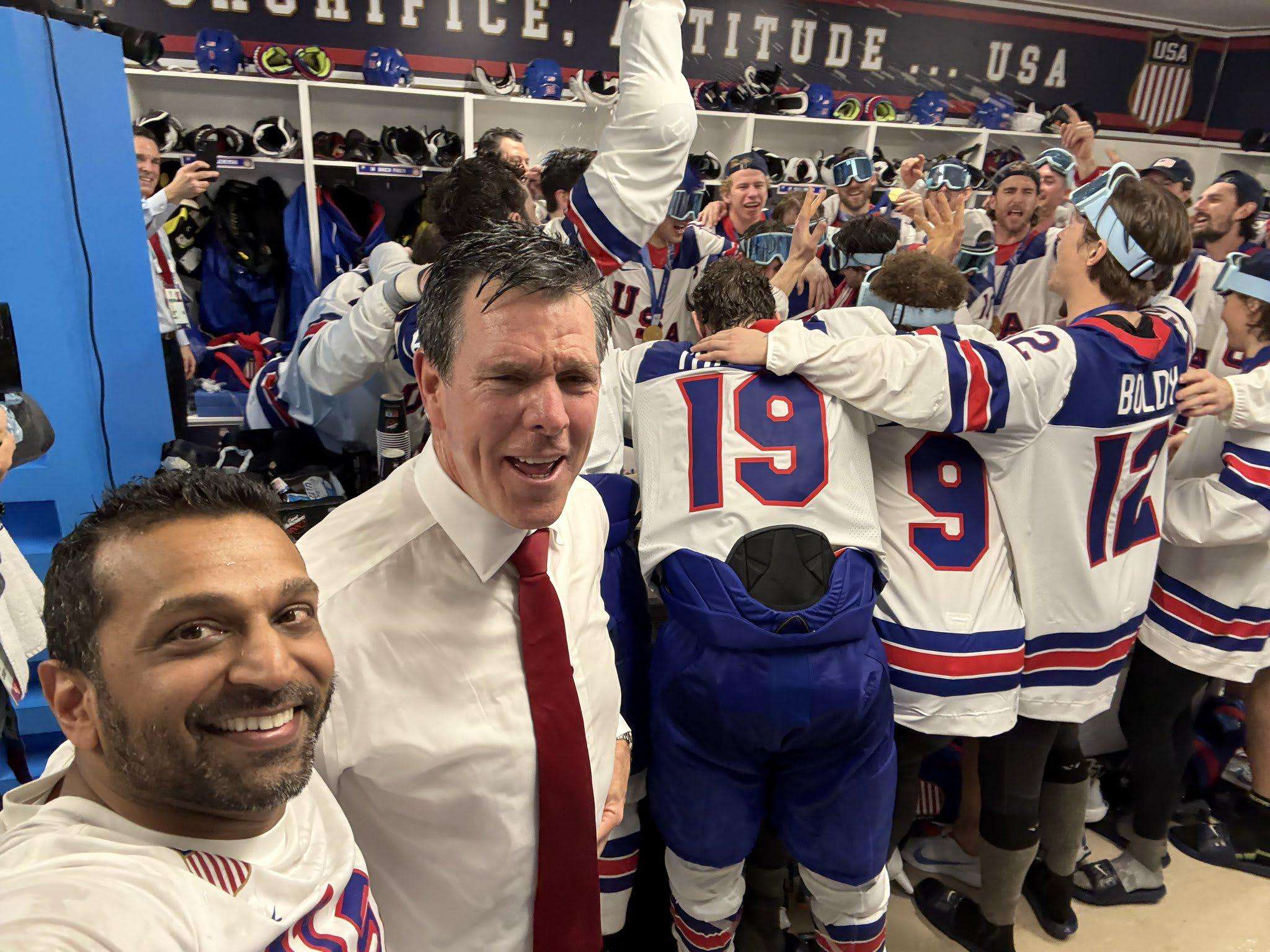 image for FBI chief shown in raucous locker room celebration during Olympics trip