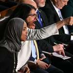 image for Reps. Ilhan Omar and Rashida Tlaib speak out during Trump's State of the Union.