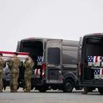 image for An Army carry team moves a flag-draped transfer case with the remains of Sgt. Declan Coady, Mar 2026