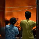 image for [OC] Picture of my parents hopelessly looking at a wildfire that is coming to burn our house down