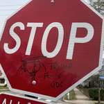 image for Was walking down the street and saw this on a stop sign.