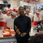 image for Michael B. Jordan at In-N-Out after winning his Oscar.