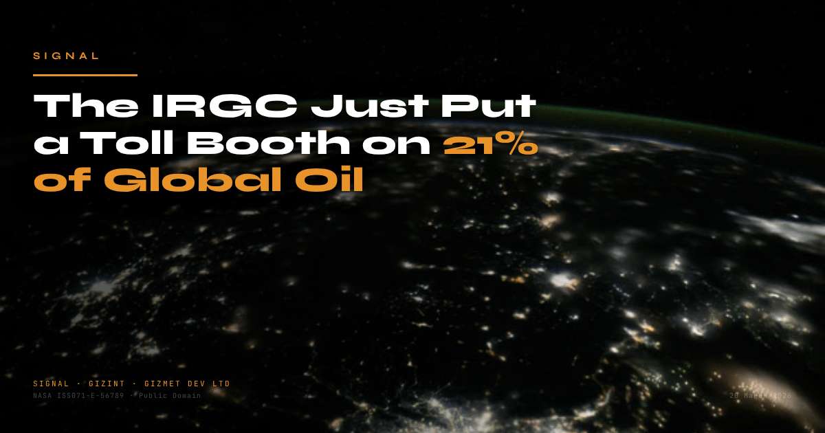 image for The IRGC Just Put a Toll Booth on 21% of Global Oil