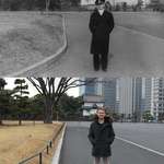 image for A man and his grandson in Tokyo, 73 years apart.