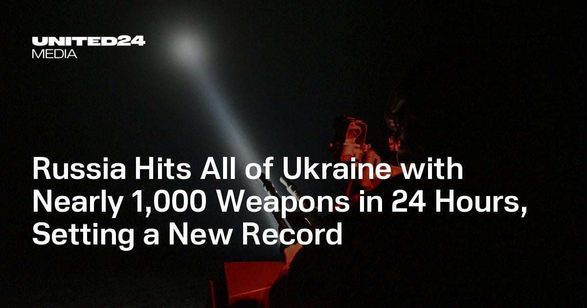 image for Russia Hits All of Ukraine with Nearly 1,000 Weapons in 24 Hours, Setting a New Record