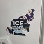 image for ICE Out sticker remains on a breakroom fridge in deep red Polk County, Wisconsin [OC]
