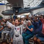 image for Crowd cheers watching Artemis II return to Earth