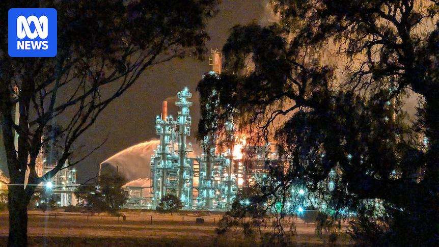 image for Uncertainty over fuel supplies after major fire at oil refinery in Geelong