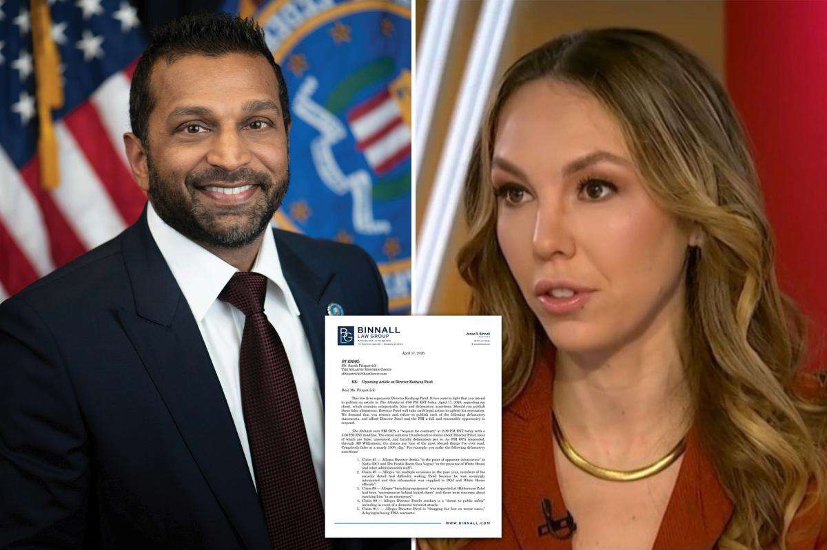 image for FBI Director Kash Patel threatens to sue The Atlantic over ‘categorically false’ report alleging excessive drinking