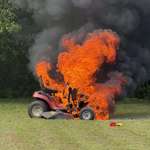 image for [OC] snapped this of my mower in flames