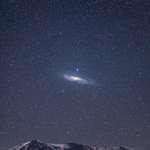 image for Andromeda galaxy over mountains