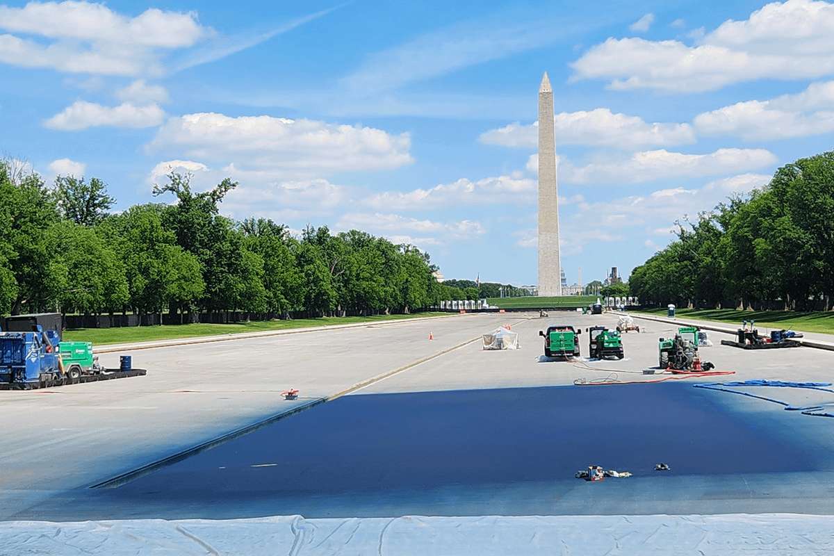 image for Lincoln Memorial reflecting pool vandalized with ‘86 47’ grafitti amid Trump’s makeover and Comey indictment
