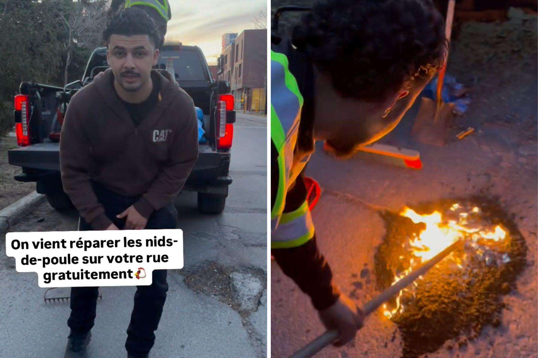 image for Montreal warns vigilante pavers to stop patching potholes