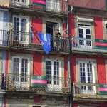 image for A lone resident celebrates his teams victory in Porto, Portugal.