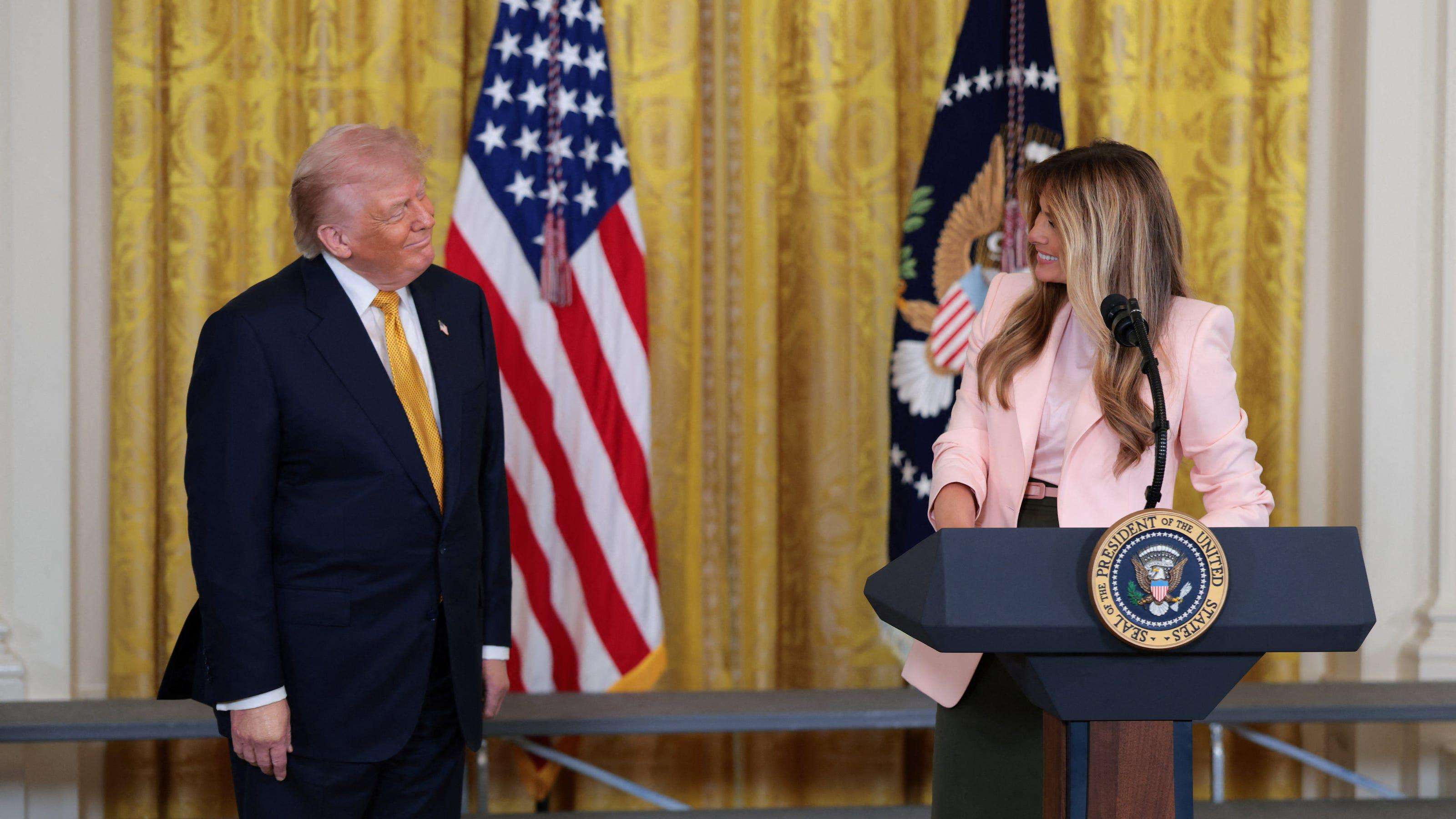 image for Melania Trump interrupted by laughter after mentioning husband's empathy