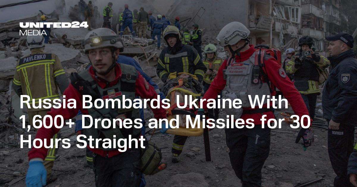 image for Russia Bombards Ukraine With 1,600+ Drones and Missiles for 30 Hours Straight