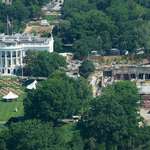 image for Construction continues on the ballroom of the White House where the East Wing once stood