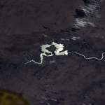 image for [OC] Sun glint reflection off the Euphrates river in Iraq, seen from the International Space Station