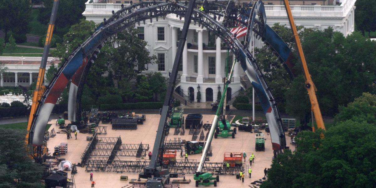 image for Trump is building a 5,000-seat UFC cage outside the White House to celebrate the country's 250th