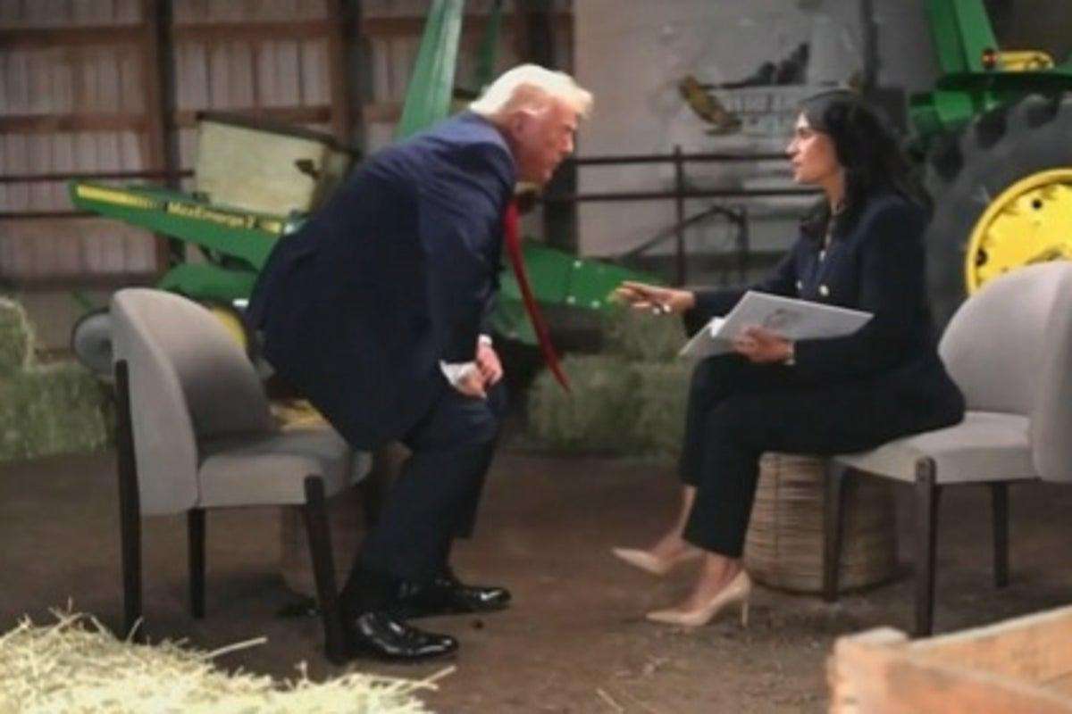 image for Trump storms out of NBC interview after being fact-checked about his $1.8B ‘slush fund’ and election fraud