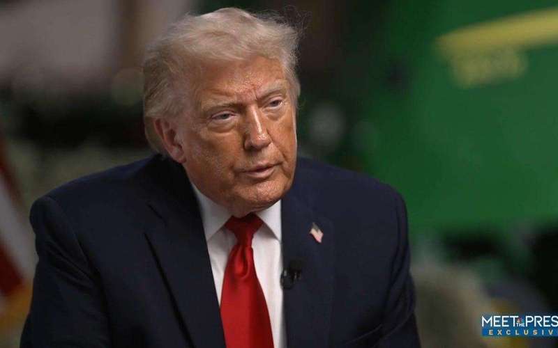 image for Trump storms out of NBC interview after being fact-checked about his $1.8B ‘slush fund’ and election fraud