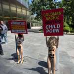 image for Freaky mannequin protest art in front of Goldman Sachs NYC