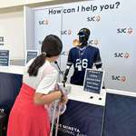 image for The info booth at San Jose airport is staffed with a humanoid AI robot.