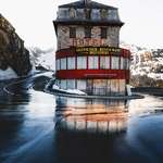 image for The abandoned Belvedere Hotel at Furka Pass, Switzerland. Famous from the James Bond movie Goldfinge