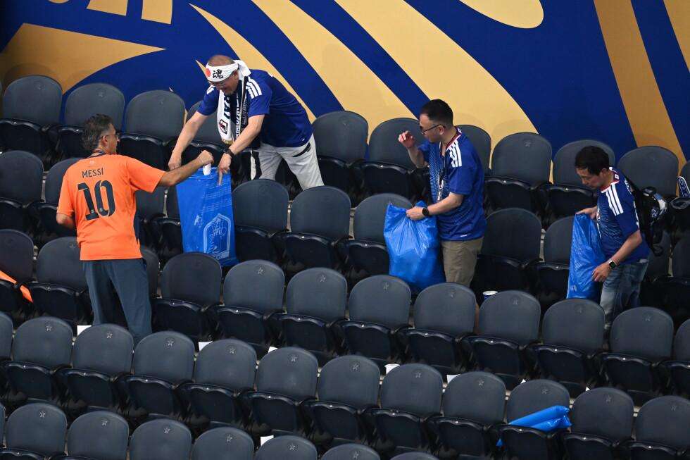 image for Japan fans use blue bags to uphold a cleansing World Cup tradition after draw