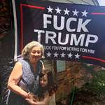 image for [OC] my 74 year old mom next to the flag in her front yard