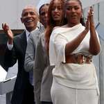 image for Obama joined by his wife and daughters at the opening of the Obama Presidential Center