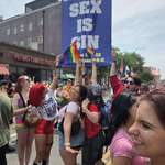 image for [OC] Chi Pride Parade - Poor choice in sign design when covering the bottom "S" changes the meaning