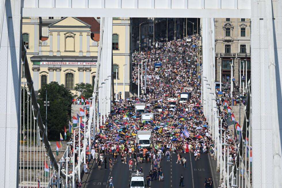 image for Tens of thousands march in the first Budapest Pride since Viktor Orbán was voted out