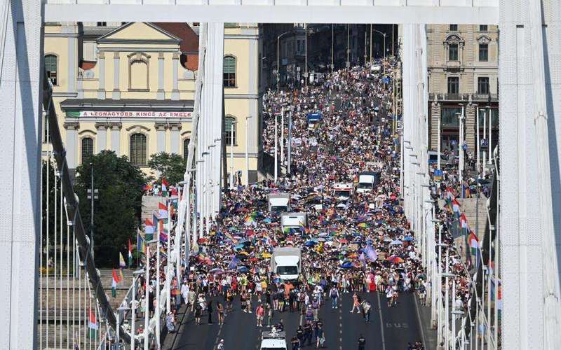 image for Tens of thousands march in the first Budapest Pride since Viktor Orbán was voted out